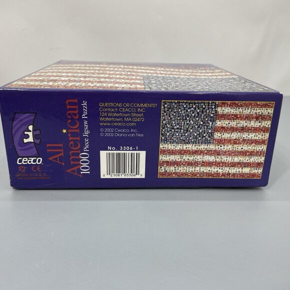 Ceaco All American Flag 1000 Piece Jigsaw Puzzle 27x20 Postage Stamps - Picture 4 of 6